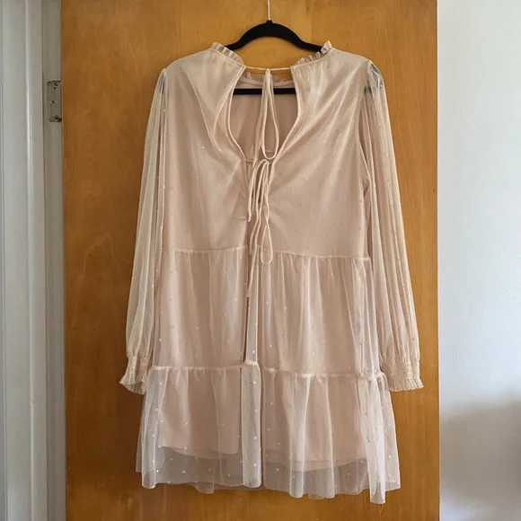Lightweight beautiful polkadot dress for summer worn once! Light pink color. - Picture 2 of 4